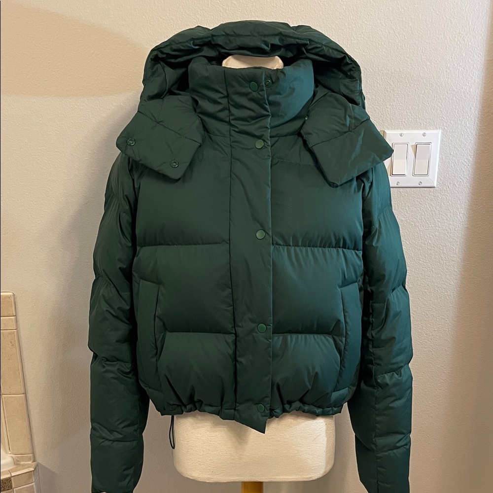 lululemon athletica Forest Green Hooded Down Puffer Jacket